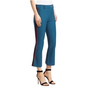DEREK LAM 10 CROSBY Women’s Blue Side Stripe Cropped Flare Pants 12
